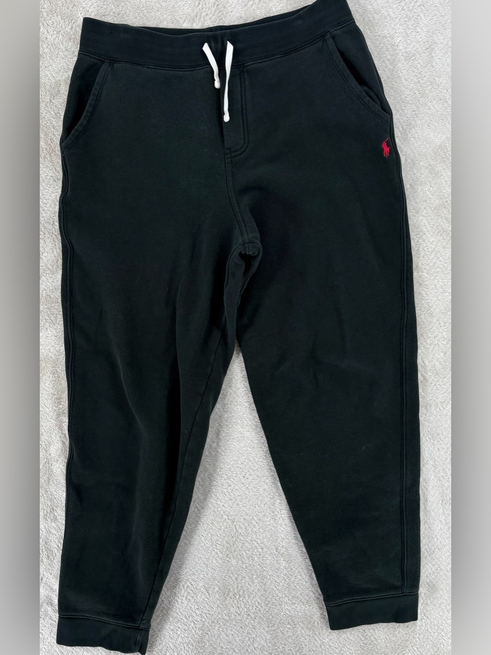 Polo Ralph Lauren Kids Black Jogger Sweatpants Red Pony Youth